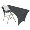 Spandex Tablecloth [6FT, Black] for Rectangle Tables with Open Back,Elastic