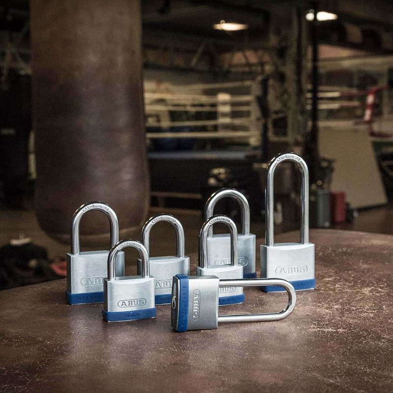 ABUS 79263 Skirt Lock with Key, Silver/Blue, 45mm