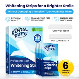 Dental Duty Sensitive Teeth Whitening Strips – Professional Vegan Stain Remover White Strips for Sensitive Teeth for Coffee & Tea Stains – Get A Lighter Shade After One Application – 28 Strips