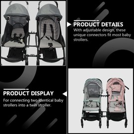 Kisangel Connect Two Strollers Twin Stroller Connectors for Pushchair Easy to Use