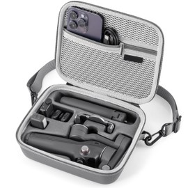 Carrying Case for DJI OM 7/7 Pro Gimbal Stabilizer, Portable Shoulder Bag with Storage Compartments, Grey