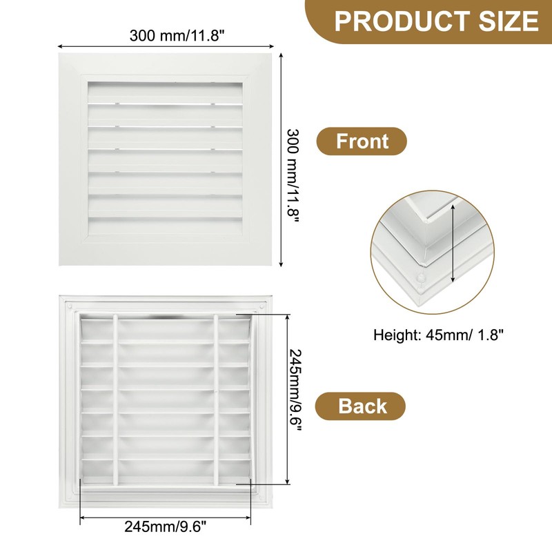 PATIKIL 10" x 10" Aluminum Return Grille, Air Supply Vent