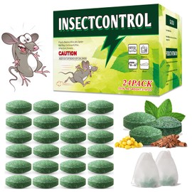 24 Pack Rodent Repellent Moth Balls–Peppermint Oil Spray for Rodents,Natural Mice Repellent Indoor,Safe for Family & Pets
