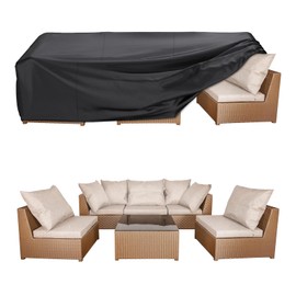 Patio Furniture Covers, Outdoor Furniture Cover Waterproof, Heavy Duty Funiture Covers for Outdoor Sectional Sofa Set Wicker Rattan Table Chair Rectangular(108" L × 82" W × 28" H)