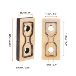 sourcing map Leather Cutting Die 4.7"x1.6"x0.7" Leather Metal Die Cutter Strap Head Stainless Steel Cutting Template Wooden Stamping Punching Tool for DIY Leather Crafts Making