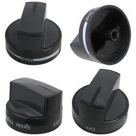 Gxcdizx 2025 New 4-Pack W10339442 Gas Range Knob Black Replacement for Whirlpool Stove Knobs WFG510 Model: WFG510S0AB0, WFG510S0AB1, WFG510S0AB2, WFG510S0AD0, WFG510S0AD1