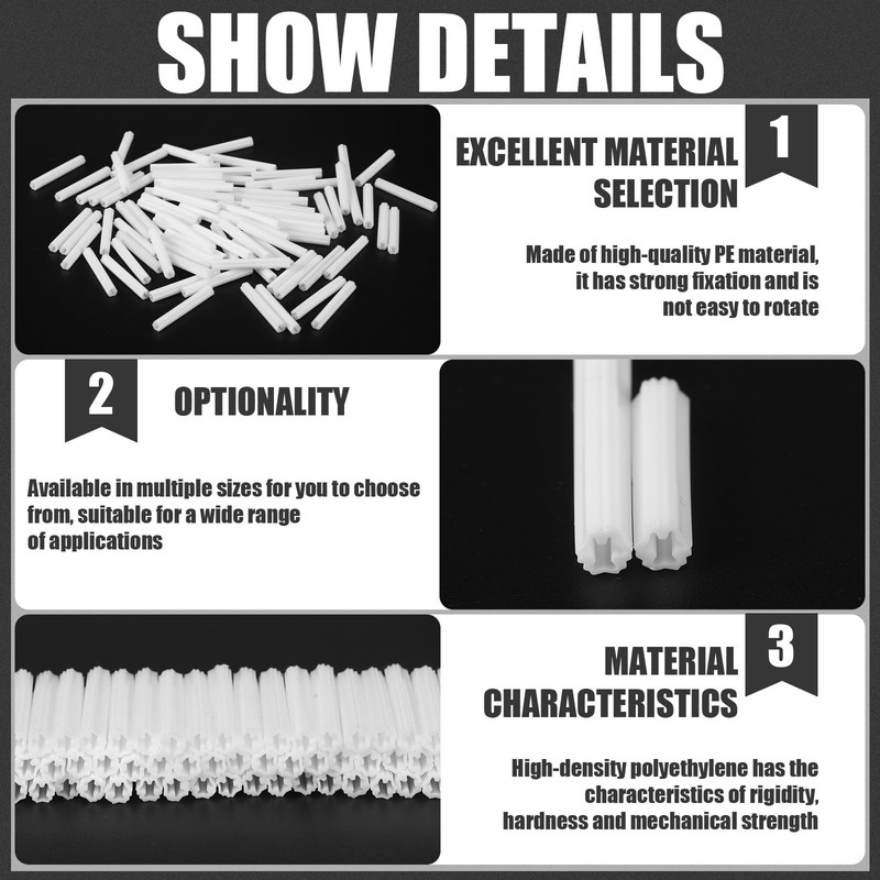 Lineshading 200 Pcs Expanding Plastic Screw Anchors 3/16" Hole White