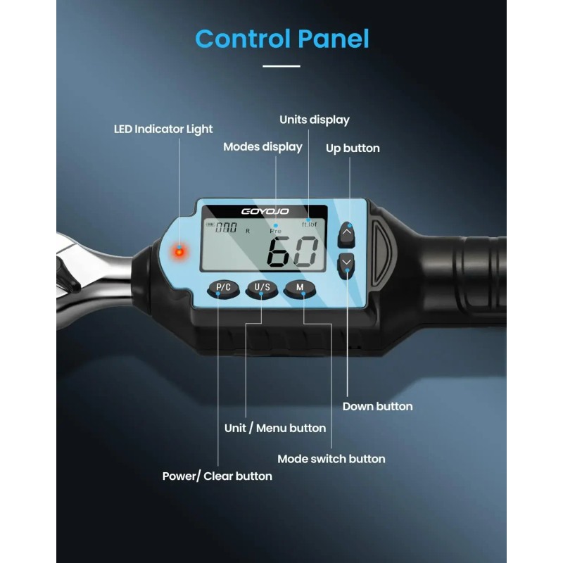 Newest 3/8" Digital Torque Wrench, High-Precision, Multi-Application Adjustable Repair Tools-Torque