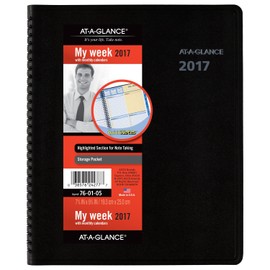 AT-A-GLANCE - Agenda semanal y mensual de citas 2017, QuickNotes, 7-5/8 x 9-7/8 pulgadas, negro (76-01-05)