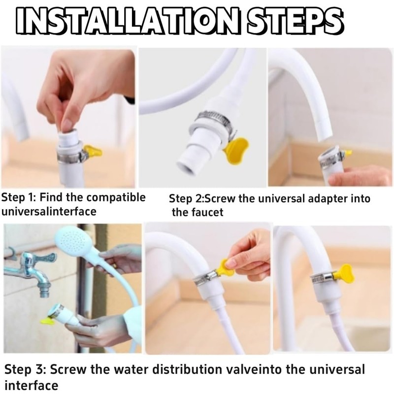 DACUAN Portable Rubber Sink Hose Faucet Sprayer Sink Hose Attachment