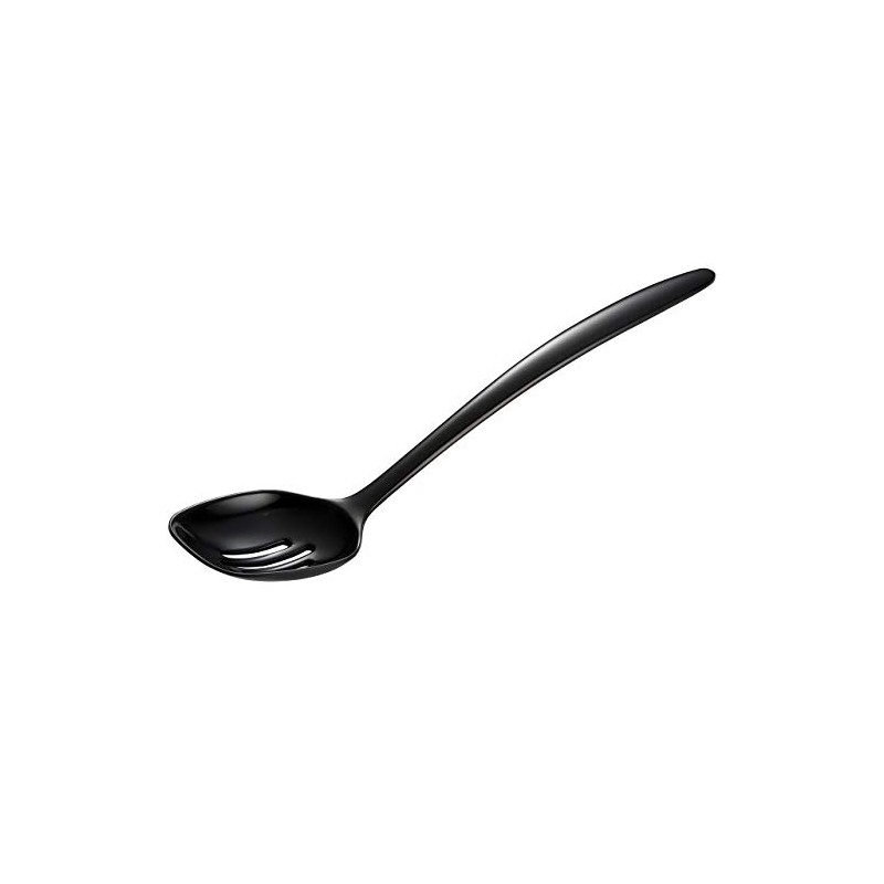 Gourmac Hutzler 12 Inch Melamine Slotted Spoon, Black