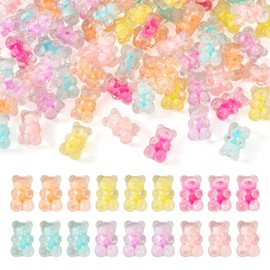 Craftdady 100G Transparent Bear Acrylic Beads 18x11.5mm Colorful Gummy Bear Beads Cute Animal Spacer Beads for DIY Craft Bracelet Necklace Earring Ring Jewelry Making