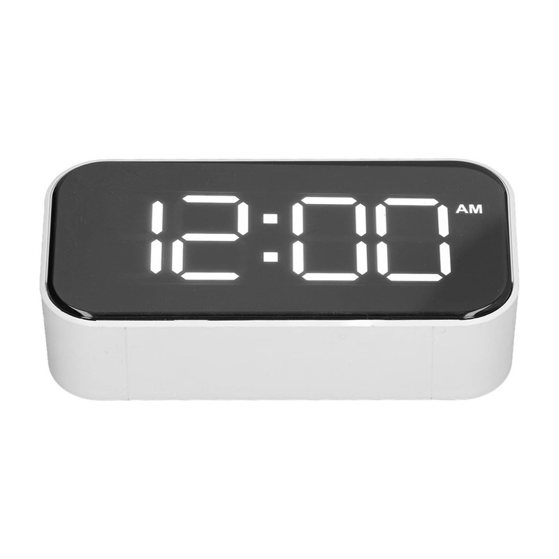 Digital Alarm Clock Large Number USB Rechargeable Mirror Electronic Desktop
