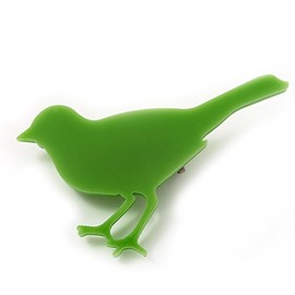 Lime Green Acrylic Sparrow Brooch
