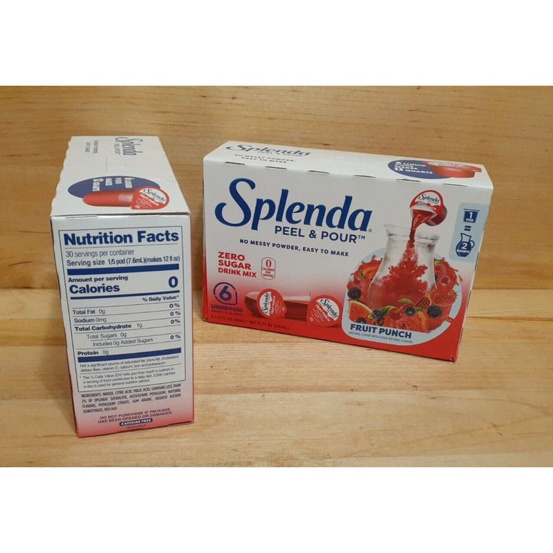 SPLENDA 2 BOXES: Splenda Peel & Pour Fruit Punch Zero