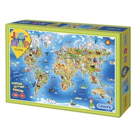 Our World Jigmap | 250 Piece Children’s Jigsaw | World Map Puzzle | Premium 100% Recycled Board | Bright, Colourful Puzzle for Boys & Girls | Great Gift for Older Kids | Gibsons Games