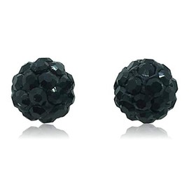 Sterling silver black Czech crystal glitterball style earrings perfect for this coming festive season!
