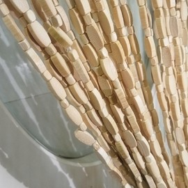 ave split Wood Door Beaded Curtain Boho-Bohemian Wooden Doorway Beads Curtains Made of Wood&Bamboo-for Window,Aisle, Corridor, Door Decor 048zp- (Wood Color, 52 Strands)