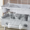 PawHut 2-Tier Hamster Cage, Small Animal Cage with Running Wheel,