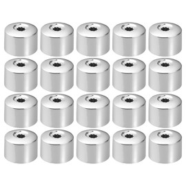 X AUTOHAUX 20pcs 17mm Wheel Lock Lug Bolt Nut Cover Caps Center Cover Bolt Locking Caps with Removal Dismantle Tool Set Replace for Volkswagen Jetta Silver Tone
