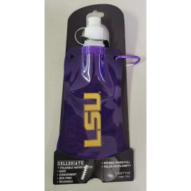 Boelter LSU Tigers Foldable Water Bottle 16 oz Biking Hiking