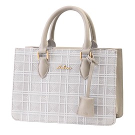 Cleria CL-21120 Colorer Series Women's Shoulder Bag, Embroidery, Genuine Leather, Small, Square 2-Way Handbag, New Age Grey