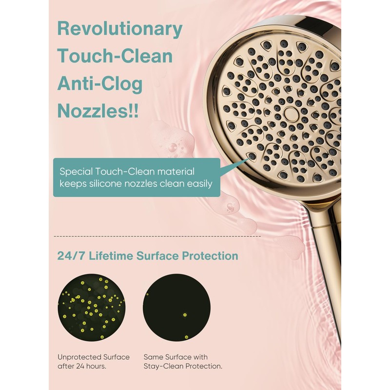 Cobbe Filtered Shower Head with Handheld, High Pressure 6 Spray