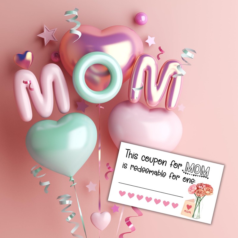 Mother’s Day Gift Certificate Coupons Redeemable for Blank Write In