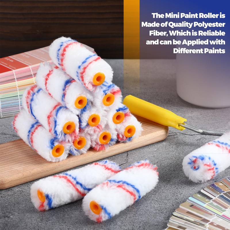 Leumoi 200 Pcs 4 Inch Mini Paint Roller Bulk Small