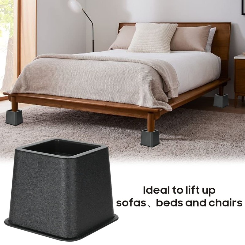 MixDora 4x 3 inch PP Bed Chair Risers Feet Leg