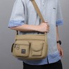 LEBULLBRO Canvas Messenger Bag for Mens Womens Multi-pockets 13 inch