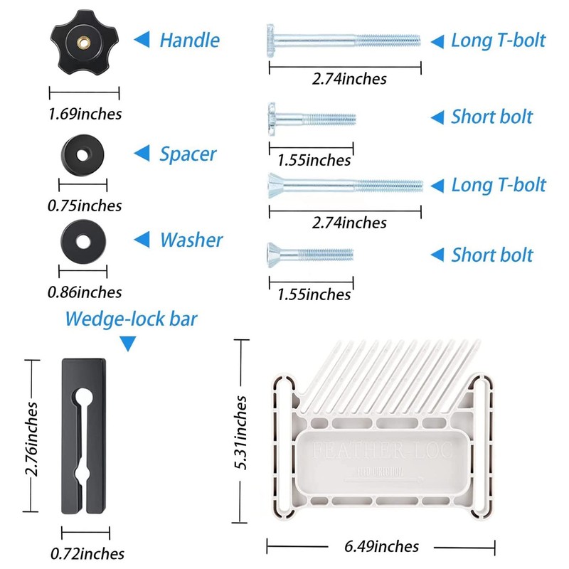 Wanjorlay Upgraded Featherboard Device Stackable Board Fits Most Standard, T-Slots,