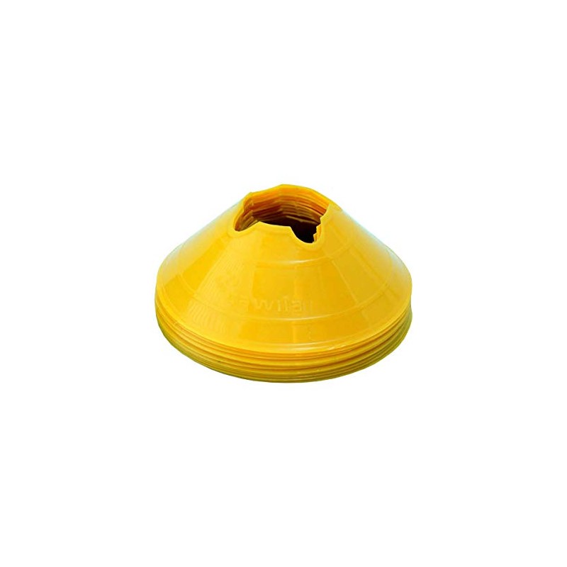 Cawila Cones Markierungsscheiben M, Set of 10, Yellow, 6 CM,