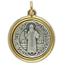 Gifts Catholic, Inc. Two-Toned St. Benedict Medal - 1" Made in Italy