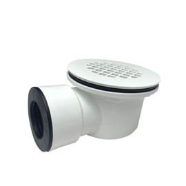 Low Profile Shower Drain Assembly with Perforated Strainer, 1.5" Side Outlet (Also Can Be Used as 2" Shower Drain by Removing Black Rubber Bushing)