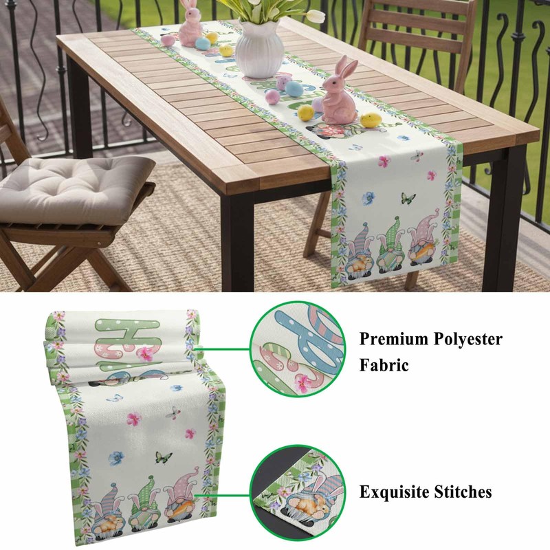 Easter Table Runner Gnome Spring Table Runners 72 Inches Long