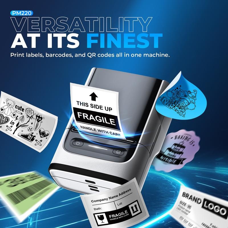 PM220 Label Maker Machine with Tape, Bluethooth Label Printer, Portable