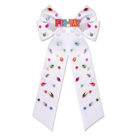 Teacher Hair Bows for Women Teacher Accessories Back To School Pencil FRI-YAY Hair Bow Clips Rhinestone Jeweled Teacher Hair Ribbons Barrettes Back To School Outfits Teacher Appreciation Gifts