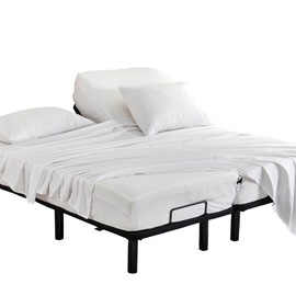 Kingnex Bamboo Viscose Oversized King Flat Sheet for Extra Wide Tall King or Cal King Bed Top Sheet Only White