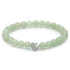Echtes Grüner Aventurin Edelstein Armband mit 6mm Perlen und Edelstahlherz