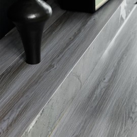 auxua Wood Grain Peel and Stick Floor Tiles – 11.8” Width, Full Roll Length of 118" – Versatile Design for Any Space, Grey Self Adhesive Vinyl Flooring, Waterproof and Non-Slip Features
