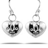 925 Solid Sterling Silver Tiny Dangling Fleur de Lis Heart