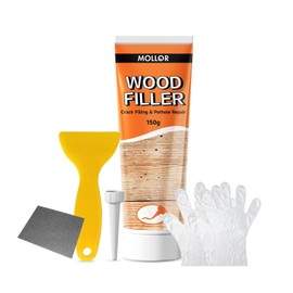 All Purpose Wood Filler, White Wood Putty Repair for Holes, Quickly Restore Any Broken and Defective Wooden Furniture, Door Frame Repair Kit Stainable (5.29oz/150g)