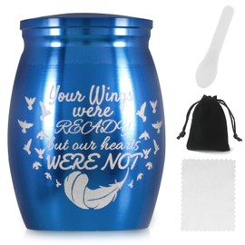 Small Urns for Human Ashes, Urn or Ashes, Ashes Keepsake, Waterproof Angel Wings Cremation Urns for Ashes, Stainless Steel Funeral Memorial Ashes Holder-Your Wings Were Ready, but My Heart Was not