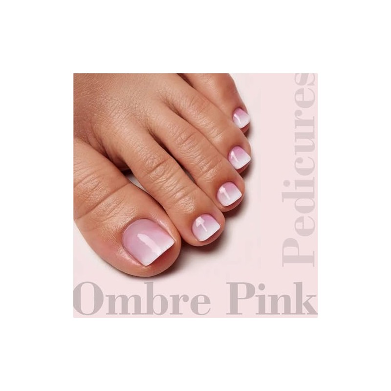EBANKU Uñas postizas francesas para los dedos de los pies,
