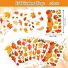 Whaline 124Pcs Fall Window Clings Colorful Maple Leaves Pumpkin Pine