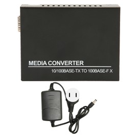 SFP Ethernet Switch 10M 100M Auto Negotiate Full Half Duplex LED Indicator Fiber Media Converter for Ethernet 100‑240V US Plug