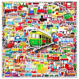 100 Pcs Vintage Train Stickers for Water Bottle Waterproof Sticker for Laptop Skateboard Phone Car Decals for Teens Adults for Party Favors Supplies Decor (Transportation Stickers)