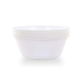 Mintra Home - tazón de plástico colorido para aperitivos (6 unidades, 20 onzas, blanco), 04812