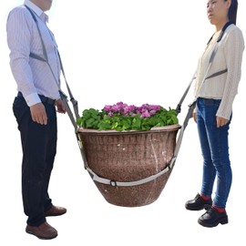 Storbuffs Garden Flower Pots Moving Strap,Lifting Strap for 2 Movers,Landscaping Lifting Straps, Move Heavy Flower Pots, Planters, Trees, Drum,Rocks,Pot Tool,Up to 150 lbs,Gray,Large